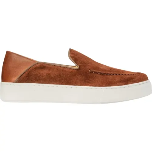 Braune Slip On Wildlederschuhe , Herren, Größe: 44 EU - Exton - Modalova