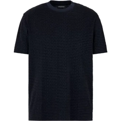 Kurzarm Navy Blau Logo T-Shirt , Herren, Größe: L - Emporio Armani - Modalova