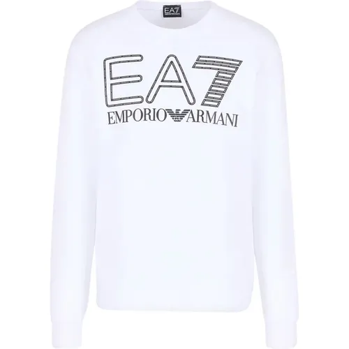 Bedruckter Logo-Sweatshirt - Ea7 , Herren, Größe: 2XL - Emporio Armani EA7 - Modalova