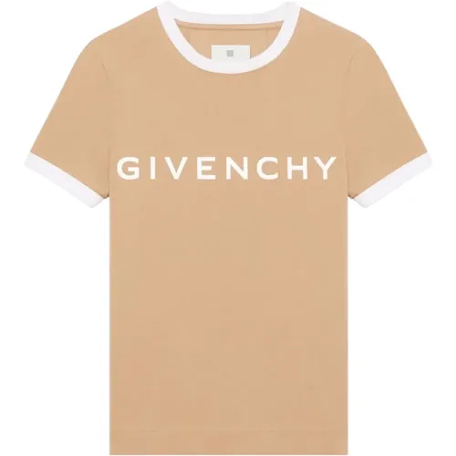 Ringer Logo Print T-Shirt , Damen, Größe: S - Givenchy - Modalova