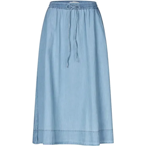 Blaue Midi-Rock Bristolll Stil , Damen, Größe: M - Lollys Laundry - Modalova