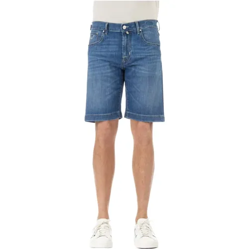 Resort Label Cotton-Linen Bermuda Shorts , male, Sizes: W33 - Jacob Cohën - Modalova