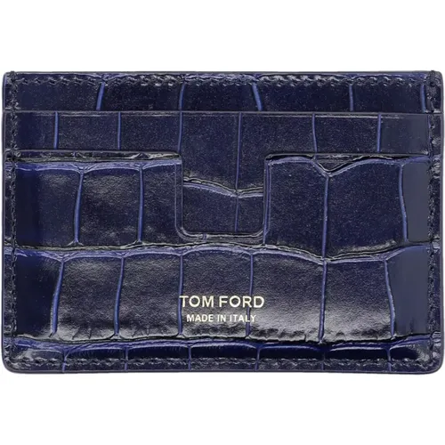 Royal Crocodile Cardholder Wallet , male, Sizes: ONE SIZE - Tom Ford - Modalova