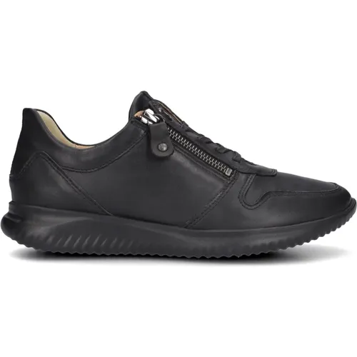 Niedrige Sneaker aus schwarzem Leder , Damen, Größe: 38 EU - Hartjes - Modalova