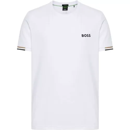Gestreiftes Logo T-Shirt , Herren, Größe: S - Hugo Boss - Modalova