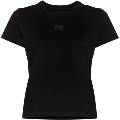 Essential Logo Tee with Bound Neck , female, Sizes: L, S, XS, M - alexander wang - Modalova