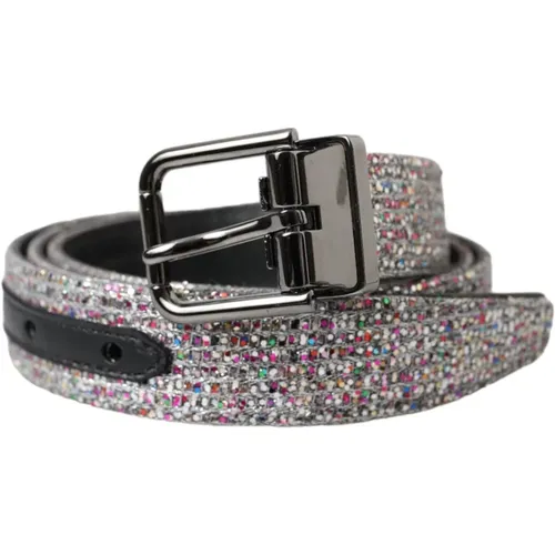 Embellished Belt with Silver Buckle , unisex, Sizes: 90 CM - Dolce & Gabbana - Modalova