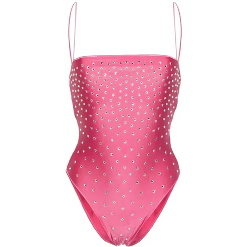 Flamingo Rhinestone Maillot Swimsuit , female, Sizes: L - Oseree - Modalova