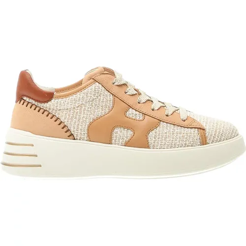 Beige Sneakers Boucliner Leder Details , Damen, Größe: 41 EU - Hogan - Modalova