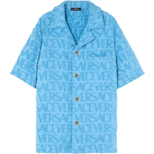 Jacquard Fabric Shirt , male, Sizes: S - Versace - Modalova