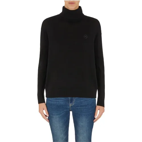 Schwarze Pullover für Stilvolles Aussehen , Damen, Größe: M - Armani Exchange - Modalova