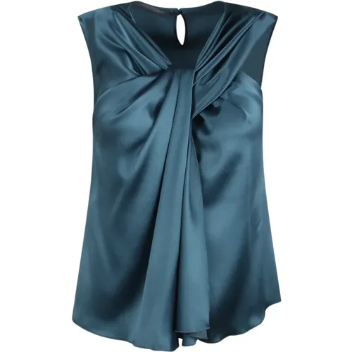 Twisted Detail Satin Top Fw24 , female, Sizes: M, XS - alberta ferretti - Modalova