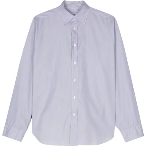 Blaues Vertikales Streifenhemd , Damen, Größe: 2XL - Finamore - Modalova