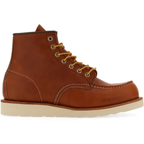 Leder Schnürstiefel mit Moc Toe , Herren, Größe: 41 EU - Red Wing Shoes - Modalova