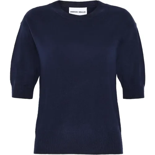 Kaschmir Navy Pullover , Damen, Größe: S - Emerson Renaldi - Modalova