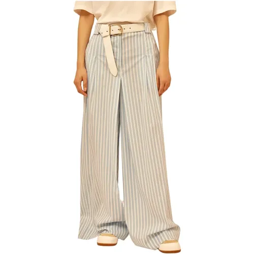 Striped Palazzo Pants for Women , female, Sizes: 2XS - Semicouture - Modalova