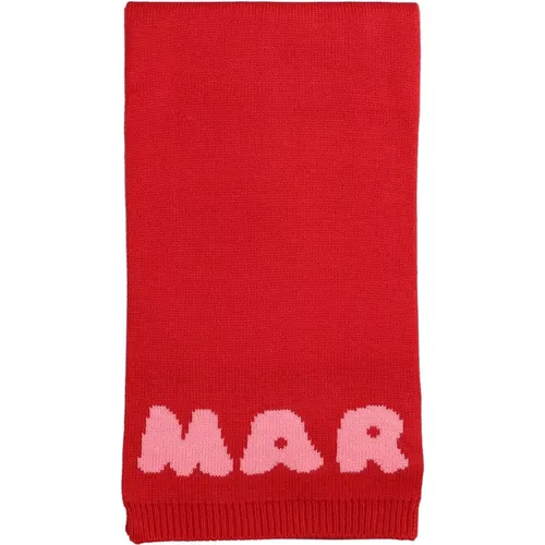 Roter Jacquard-Logo-Schal Marni - Marni - Modalova