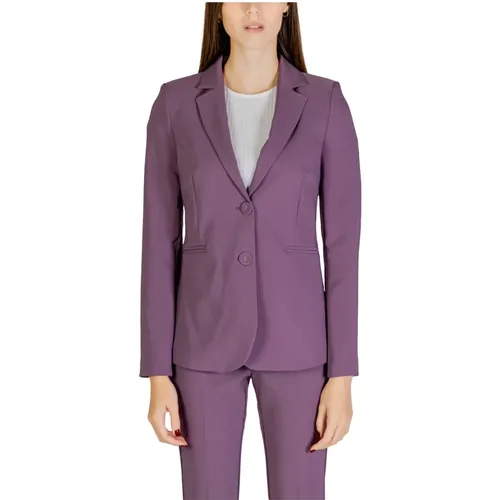 Lila Geknöpfter Blazer mit Taschen , Damen, Größe: 2XS - Sandro Ferrone - Modalova