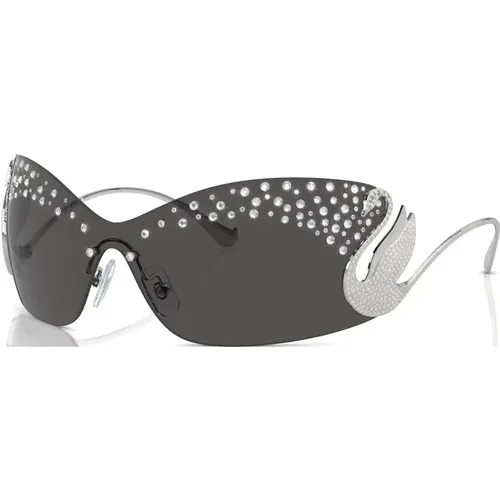 Silver Sunglasses for Everyday Use , female, Sizes: 34 MM - Swarovski - Modalova