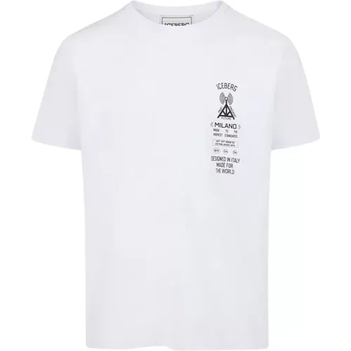 T-Shirt mit Logo-Print aus Baumwolle , Herren, Größe: 2XL - Iceberg - Modalova
