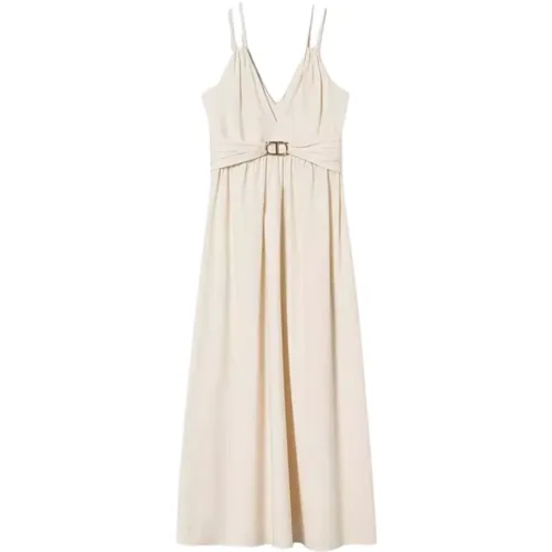 Elastic Cotton Maxi Dress with Spaghetti Straps , female, Sizes: S, XS - Twinset - Modalova