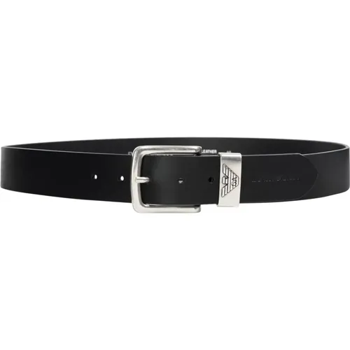 Plain Logo Belt with Buckle Closure , male, Sizes: 95 CM, 90 CM, 100 CM - Emporio Armani - Modalova