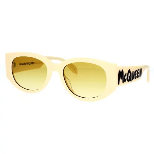 McQueen Graffiti Oval Sunglasses , unisex, Sizes: 54 MM - alexander mcqueen - Modalova