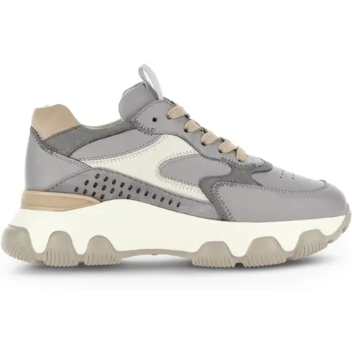 Luxuriöse Hyperaktive Sneakers in Neutraler Farbe , Damen, Größe: 36 1/2 EU - Hogan - Modalova