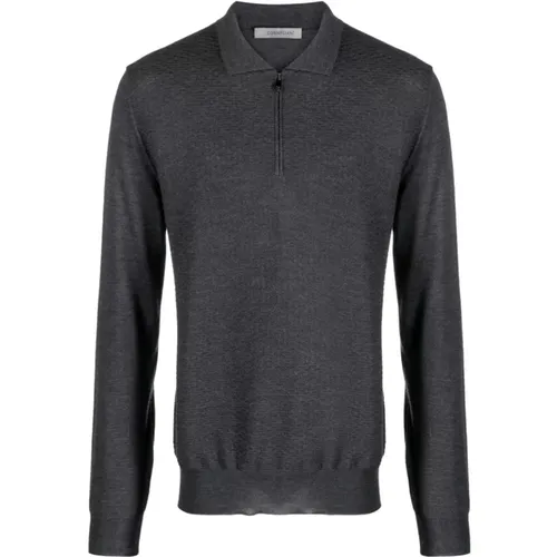 Wool Knitted Zip Polo Shirt , male, Sizes: 3XL, 2XL - Corneliani - Modalova