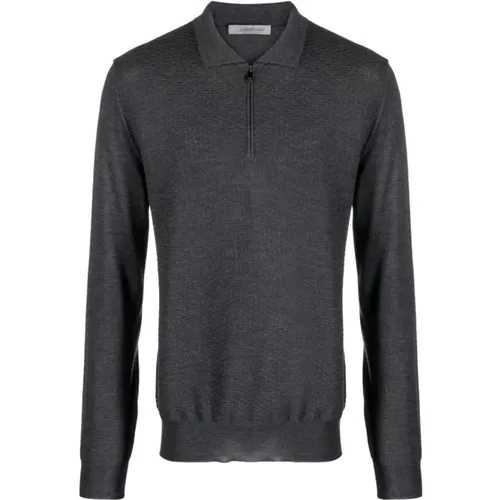 Wool Knitted Zip Polo Shirt , male, Sizes: 3XL - Corneliani - Modalova