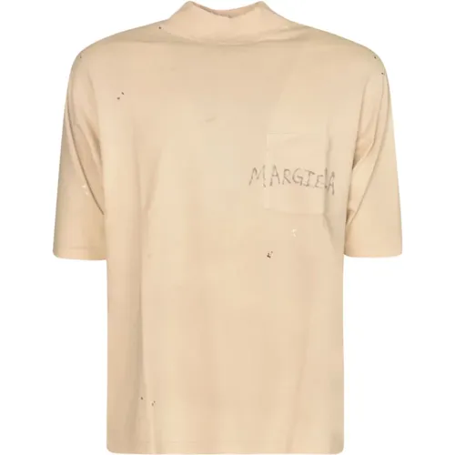 Stilvolle T-Shirts und Polos,Ivory Baumwoll T-Shirt - Maison Margiela - Modalova