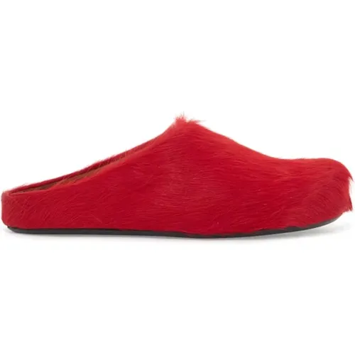 Fur-lined Long-haired Clog , female, Sizes: 6 UK, 5 UK - Marni - Modalova