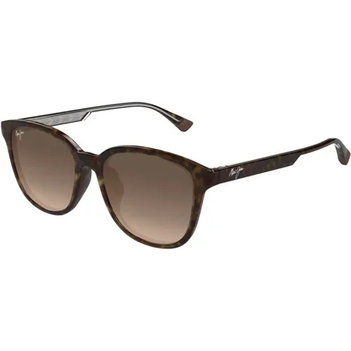 Kuikahi Hs647-10 Shiny Dark Havana w/Trans Yllw Sonnenbrille , Herren, Größe: 55 MM - Maui Jim - Modalova