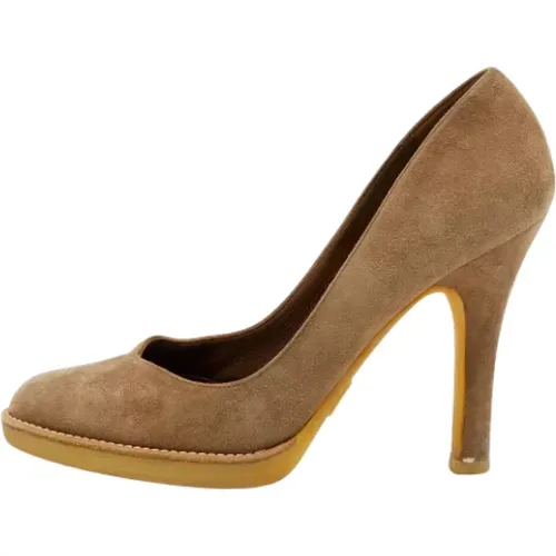 Pre-owned Suede Round Toe Pumps , female, Sizes: 3 1/2 UK - Gucci Vintage - Modalova