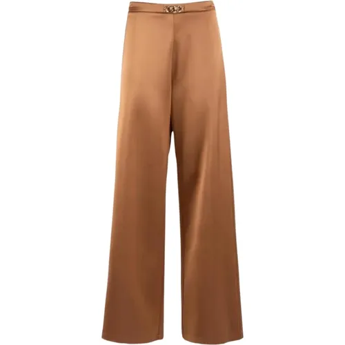 Satin Wide Leg Trousers , female, Sizes: S, M, L - Nenette - Modalova