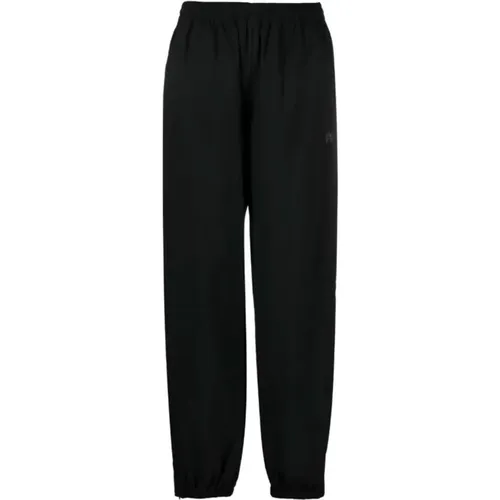 Schwarze Logo Print Hose Elastischer Saum , Damen, Größe: XS - alexander wang - Modalova