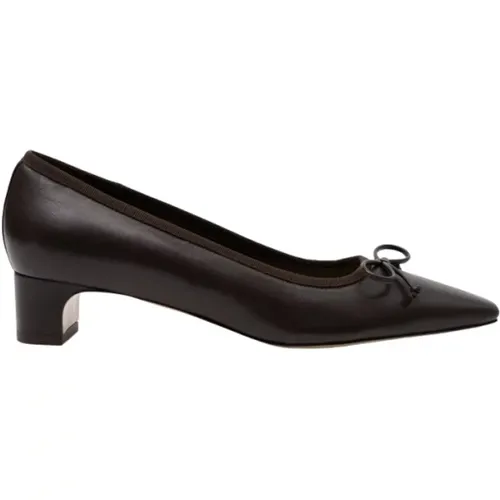 Moderne Espresso Leder Ballerina Schuh , Damen, Größe: 39 EU - PARALLELE - Modalova