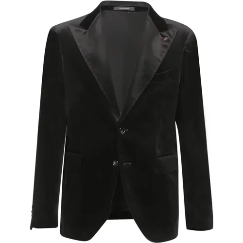 Schwarzer Samt-Blazer Elegante Formelle Kleidung , Herren, Größe: L - Tagliatore - Modalova