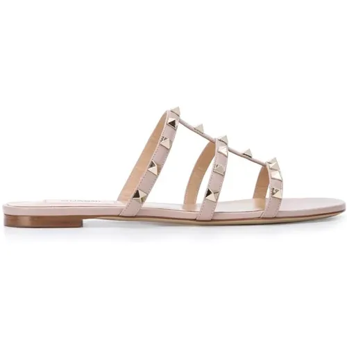 Rockstud Sandalen aus Puderleder - Valentino Garavani - Modalova