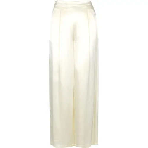 Cremefarbene Semi-Couture Hose mit Hoher Taille , Damen, Größe: XS - Erika Cavallini - Modalova