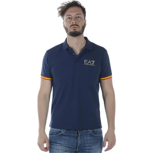 Klassisches Polo Shirt , Herren, Größe: L - Emporio Armani EA7 - Modalova