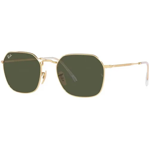 Metal Sunglasses in Gold with Green Lenses , unisex, Sizes: 53 MM - Ray-Ban - Modalova