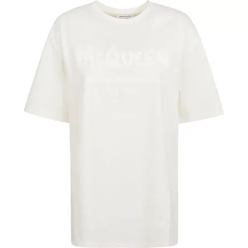 Klassisches T-Shirt , Damen, Größe: 3XS - alexander mcqueen - Modalova