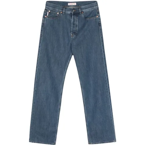 Gewaschene Denim Straight Leg Jeans , Herren, Größe: W31 - Valentino Garavani - Modalova