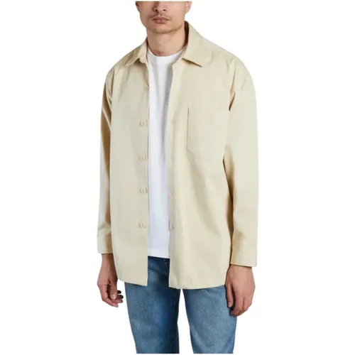 Vanilla Gabardine Overshirt , male, Sizes: XS - Ami Paris - Modalova