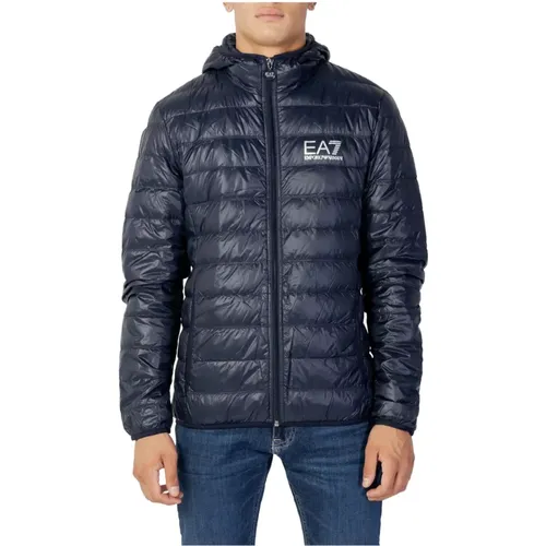 Blaue Reißverschlussjacke Herren Herbst/Winter , Herren, Größe: 3XL - Emporio Armani EA7 - Modalova