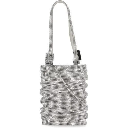 Silver Rhinestone Shoulder Bag for Women , female, Sizes: ONE SIZE - Benedetta Bruzziches - Modalova