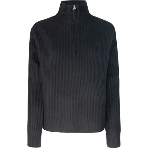 Ribbed Sweater Oversize Zip Neck , female, Sizes: M, XS, S - A.p.c. - Modalova