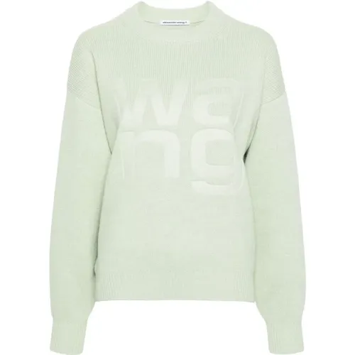 Debossed Stacked Logo Sweaters , female, Sizes: M - alexander wang - Modalova