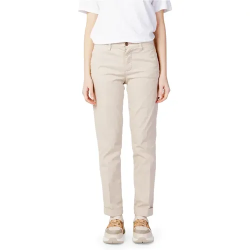 Cotton Trousers with Zip and Button Fastening , female, Sizes: W26, W30, W29, W27 - Blauer - Modalova